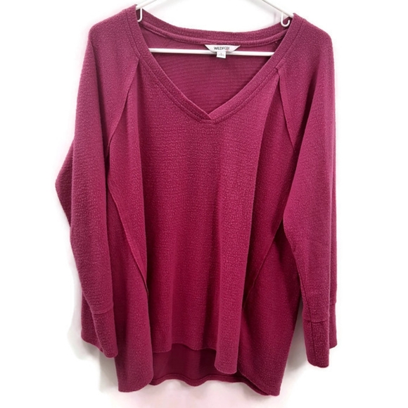 Wildfox Haley Fuchsia Brushed Sweatshirt Large - Picture 3 of 8